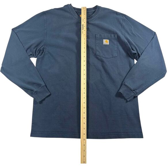 Carhartt work wear - Navy blue Men's Long Sleeve Henley shirt - Size: Medium - Picture 4 of 7